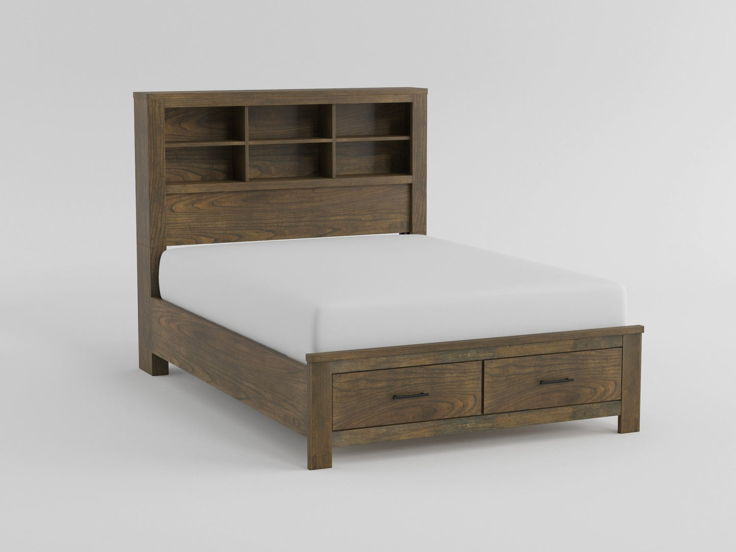 1592F-1* - (3) Full Platform Bed with Footboard Storage