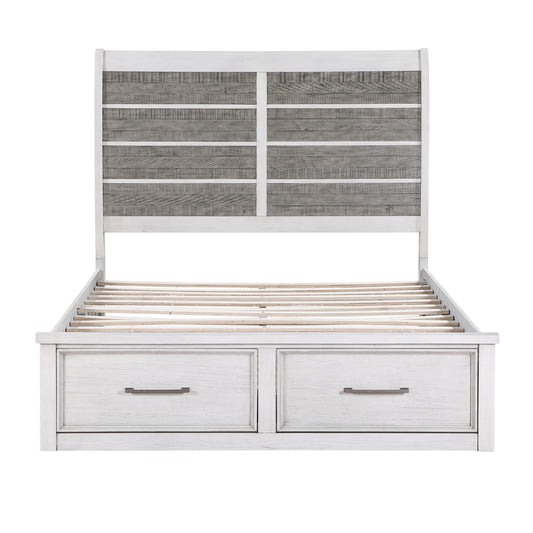 1303K-1EK* - (3) Eastern King Platform Bed with Footboard Storage
