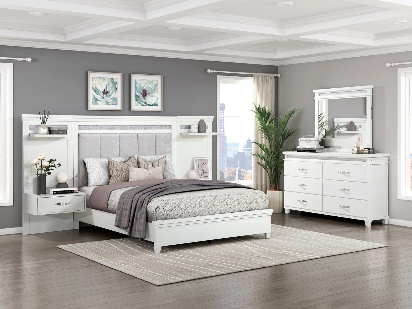1321-1*WB - 3pc Set Queen Wall Bed (QB+2TNS)
