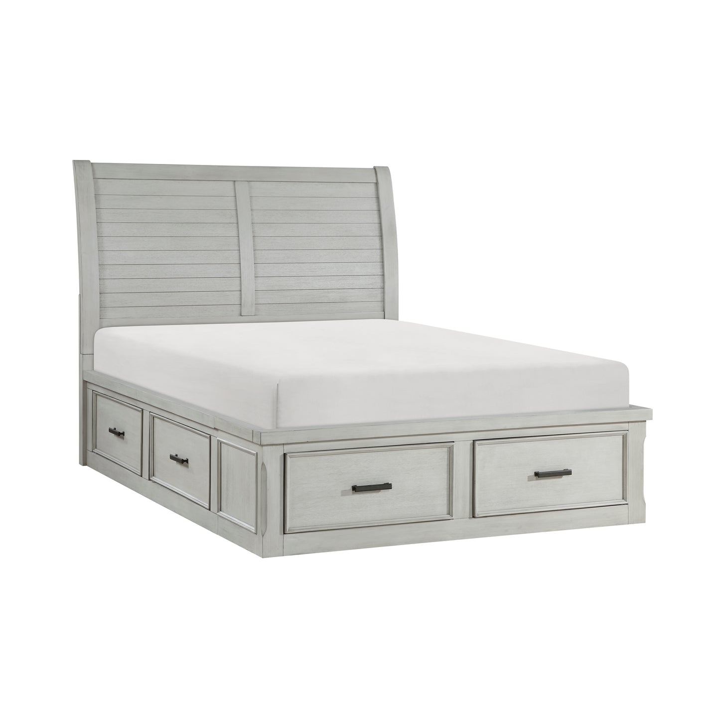1337-1* - (3) Queen Platform Bed with Storage Footboard and Side Rails