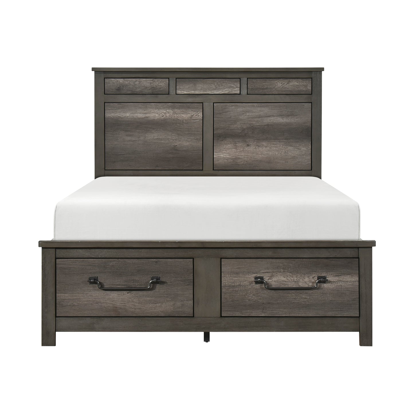 1342-1* - (3) Queen Platform Bed with Footboard Storage