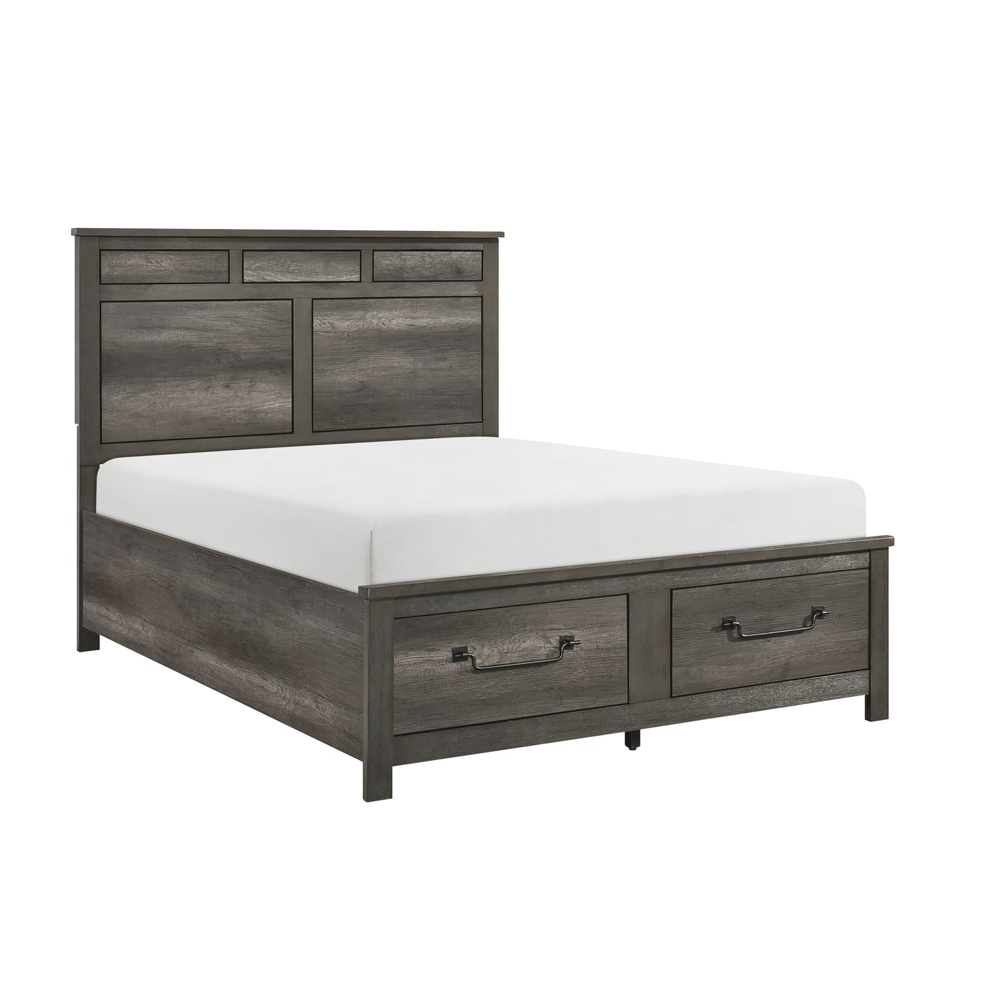 1342-1* - (3) Queen Platform Bed with Footboard Storage