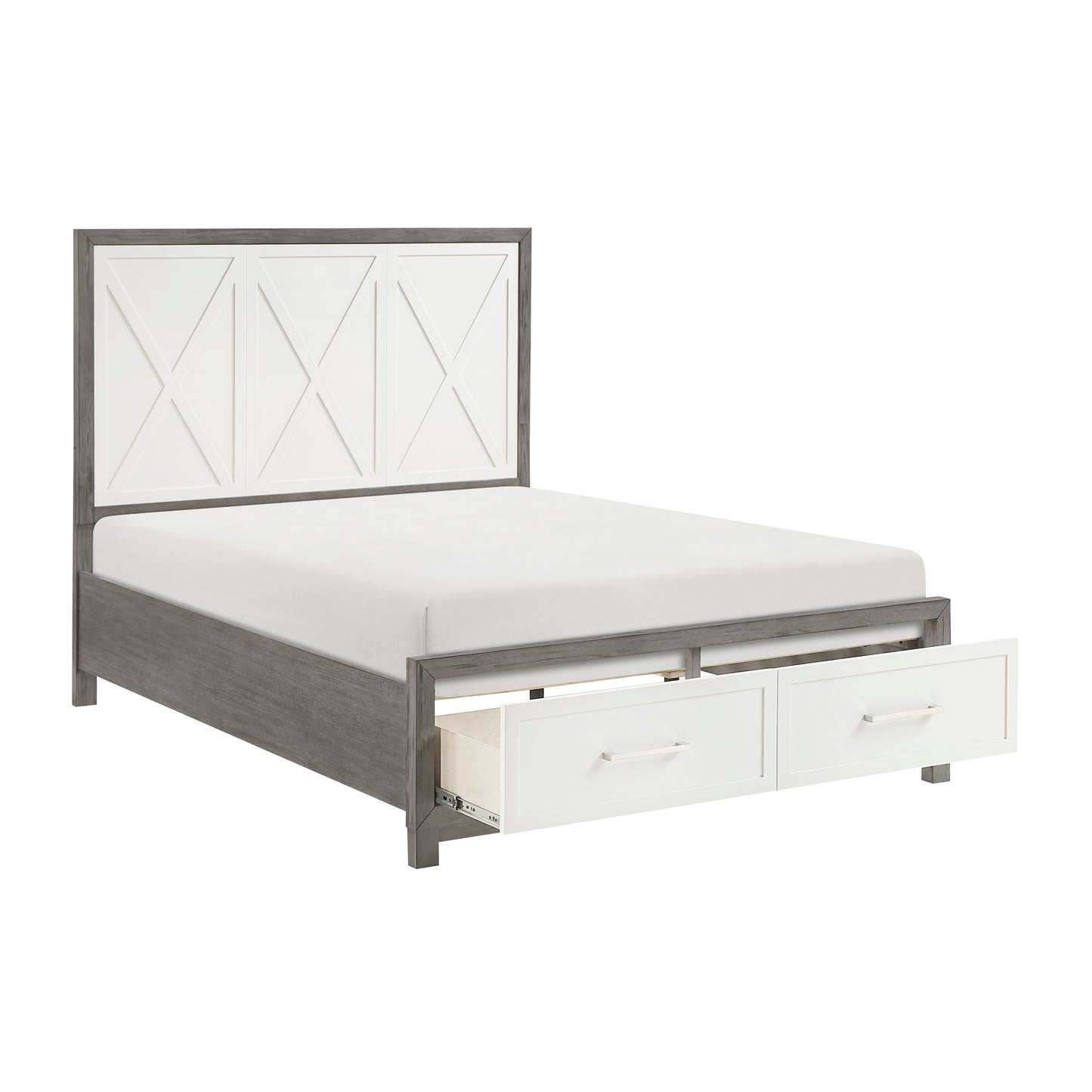 1366-1* - (3) Queen Platform Bed with Footboard Storage
