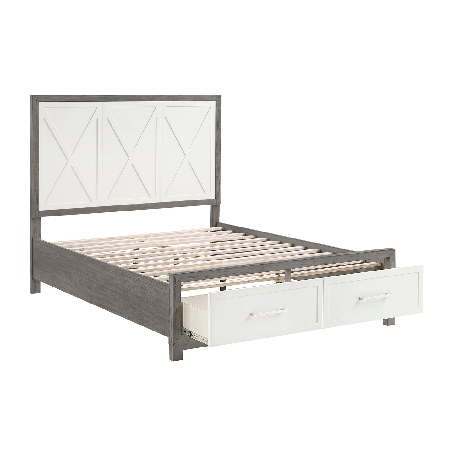 1366-1* - (3) Queen Platform Bed with Footboard Storage
