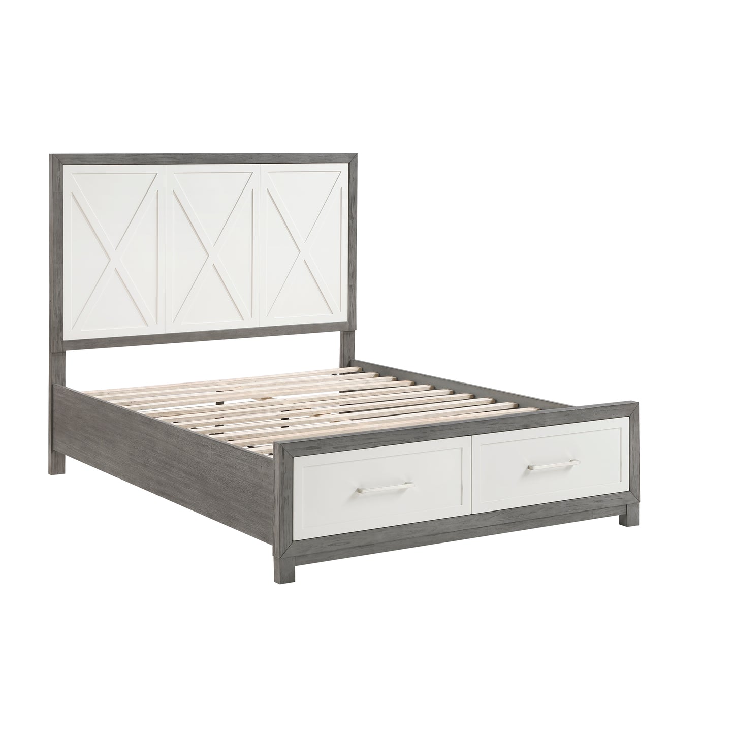 1366-1* - (3) Queen Platform Bed with Footboard Storage