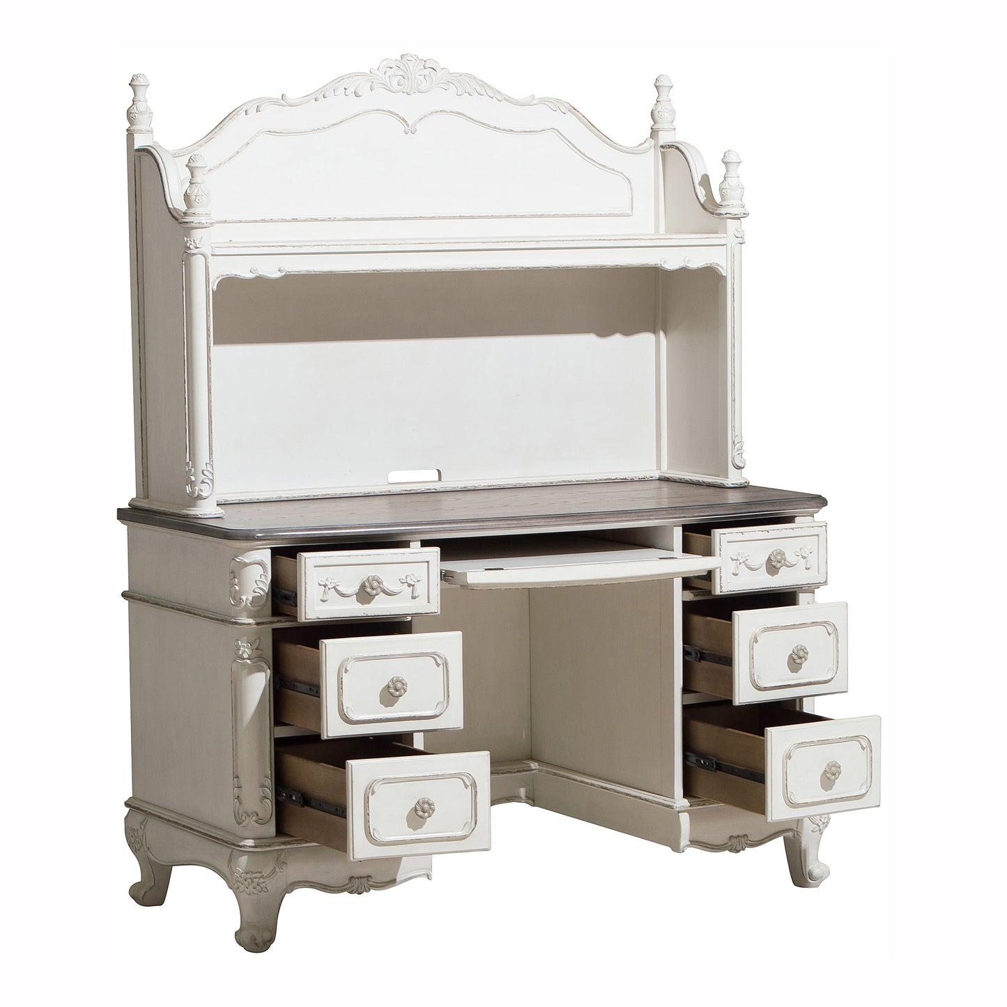1386NW-10* - (2) Writing Desk with Hutch