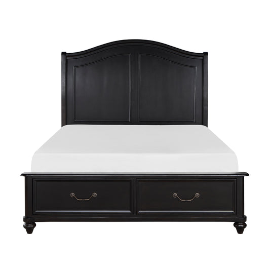 1420-1* - (3) Queen Platform Bed with Footboard Storage