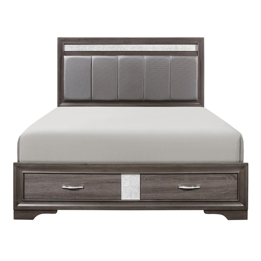 1505-1* - (3) Queen Platform Bed with Footboard Storage