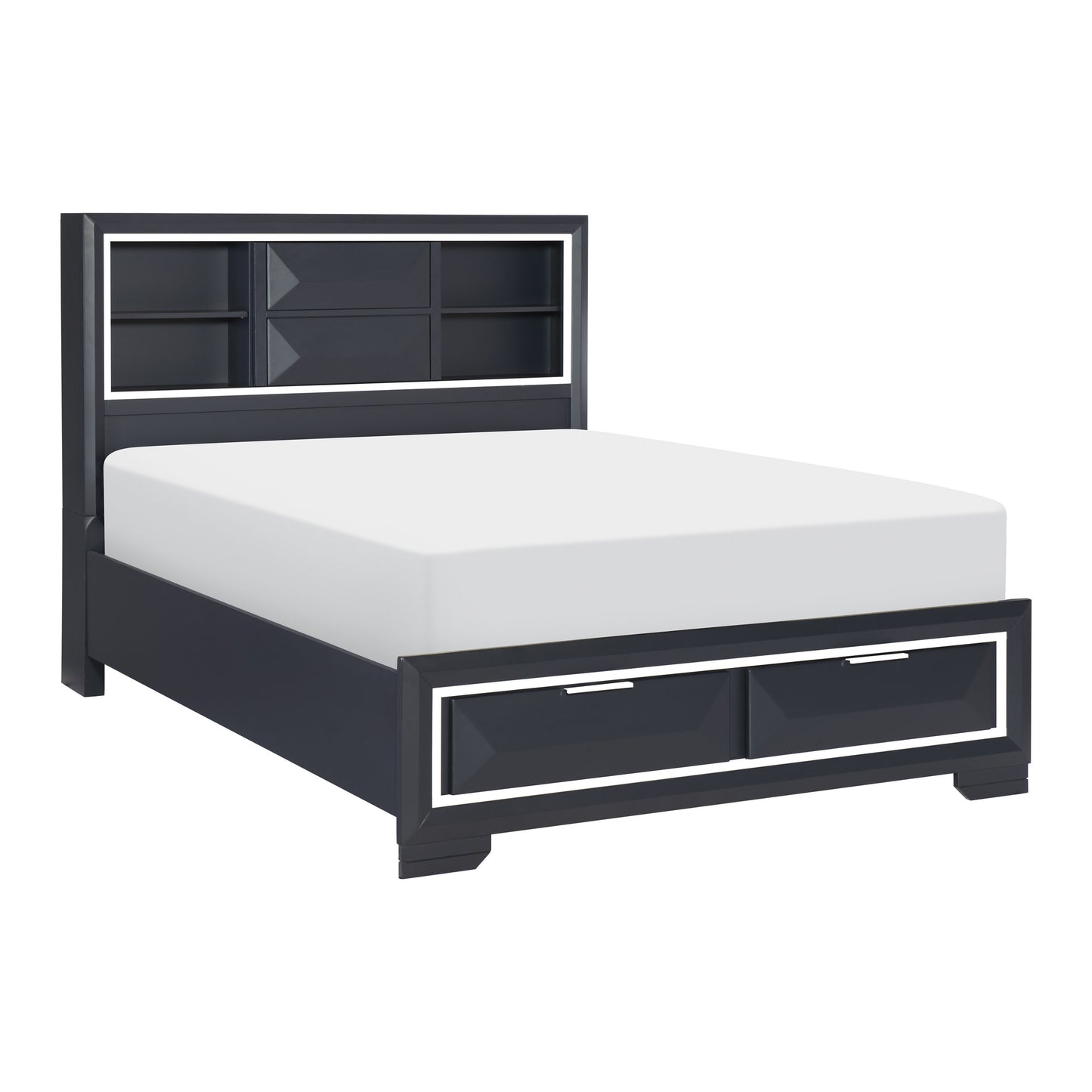 1553K-1CK* - (3) California King Platform Bed with Footboard Storage