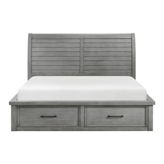 1559DGK-1CK* - (4) California King Platform Bed with Storage Footboard and Side Rails
