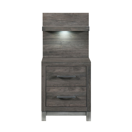1577DG-4P* - (2) Night Stand with Wall Panel