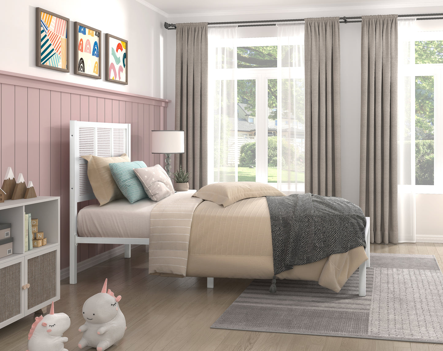 1635WHT-1 - Twin Platform Bed