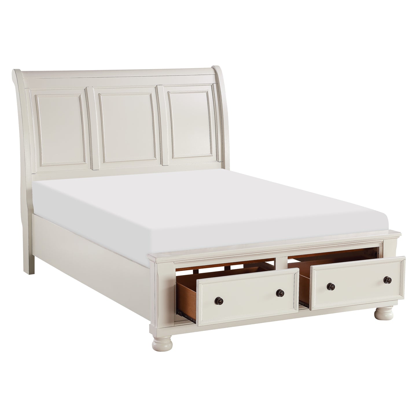 1714KW-1CK* - (3)California King Sleigh Platform Bed with Footboard Storage