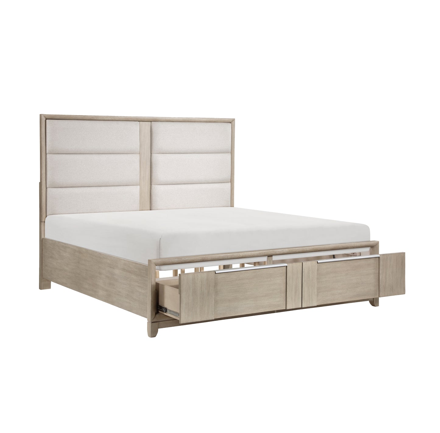 1820NK-1EK* - (3) Eastern King Platform Bed with Footboard Storage