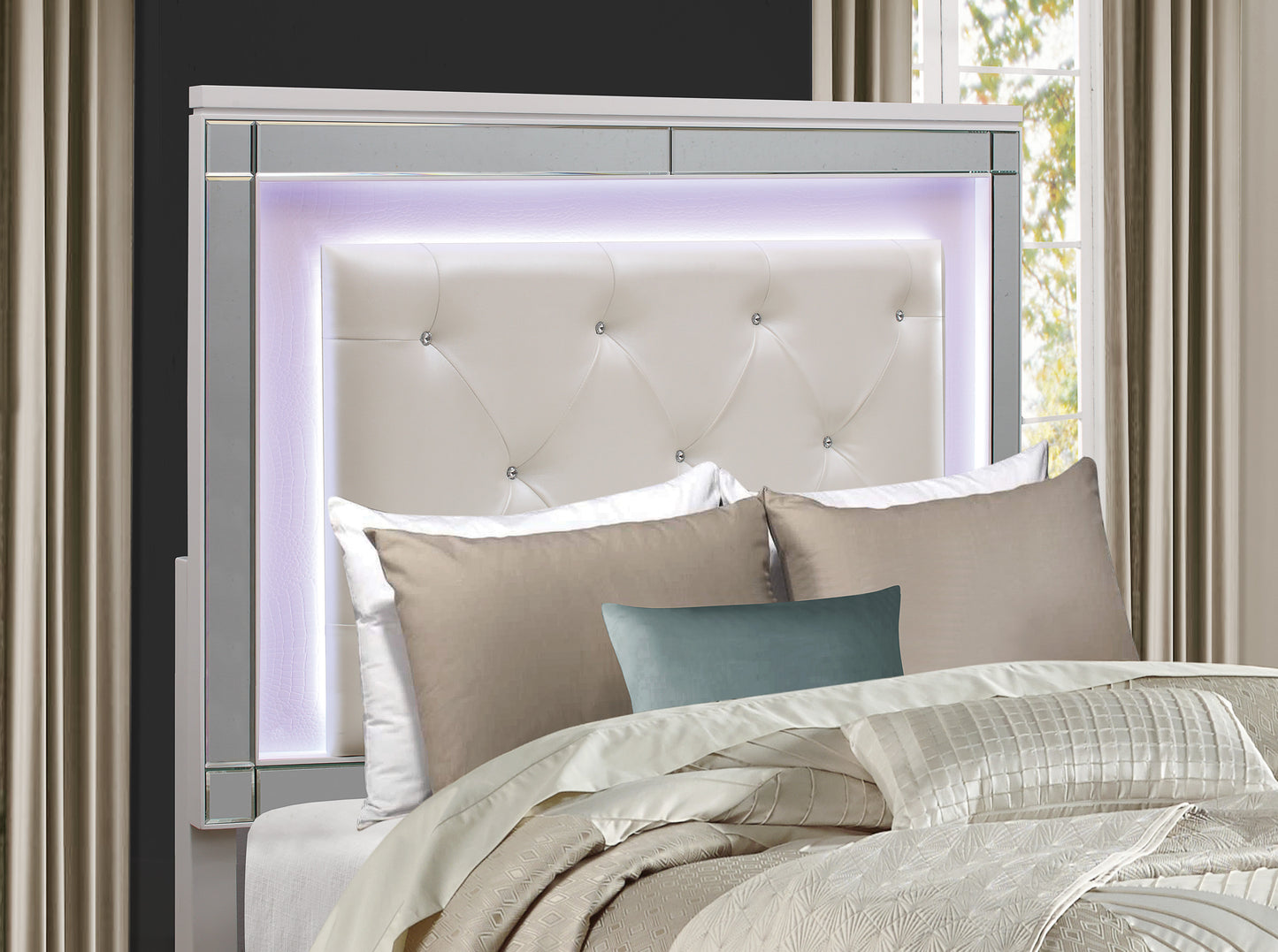 1845KLED-1CK* - (3)California King Bed, LED Lighting