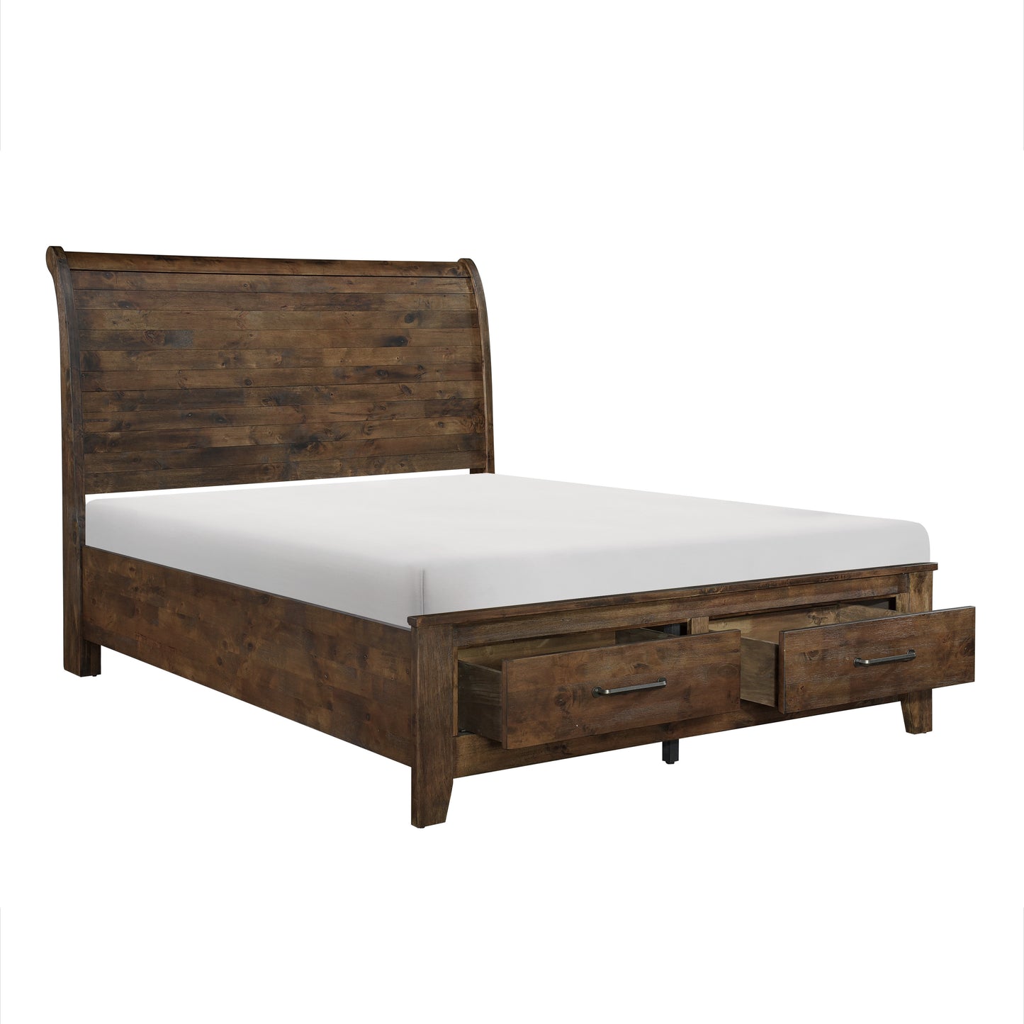 1957-1* - (3)Queen Sleigh Platform Bed with Footboard Storage