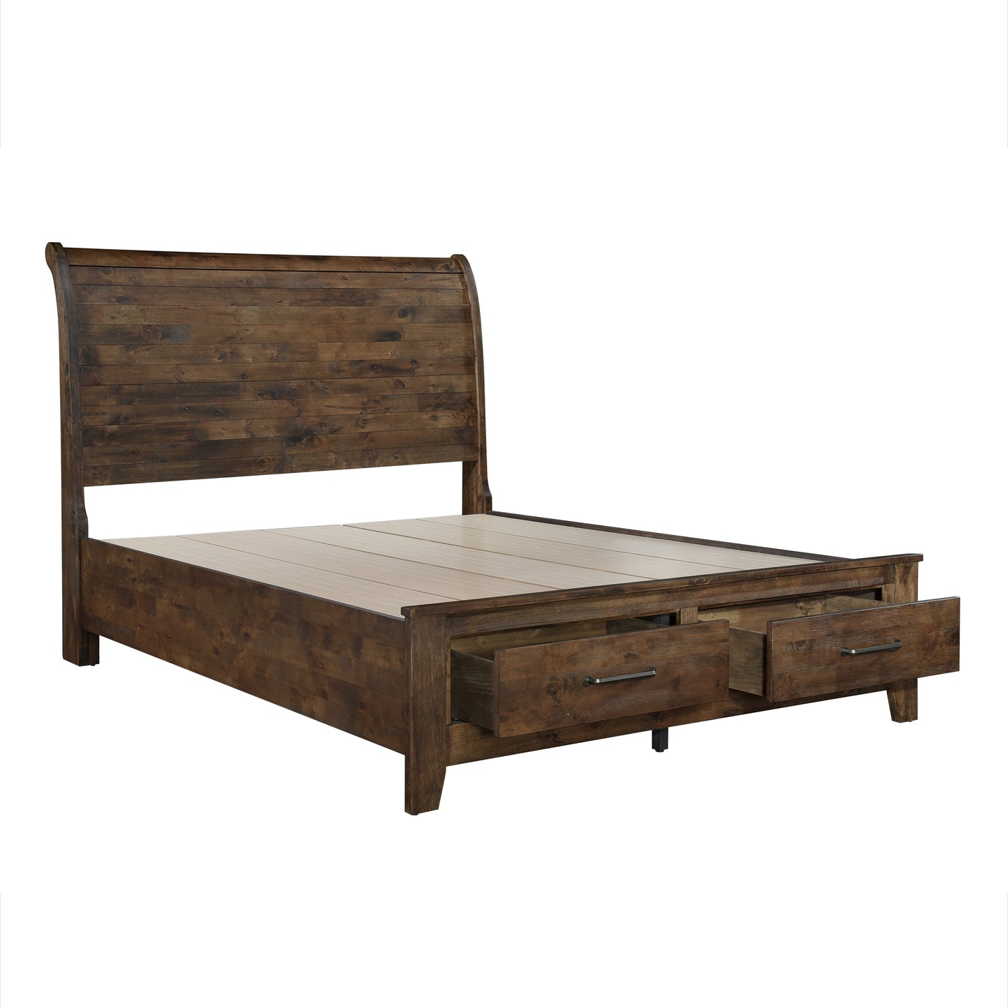 1957-1* - (3)Queen Sleigh Platform Bed with Footboard Storage