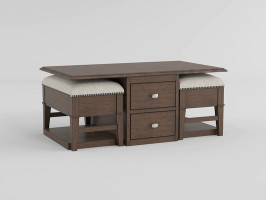 3500-30 - Cocktail Table with two Ottomans