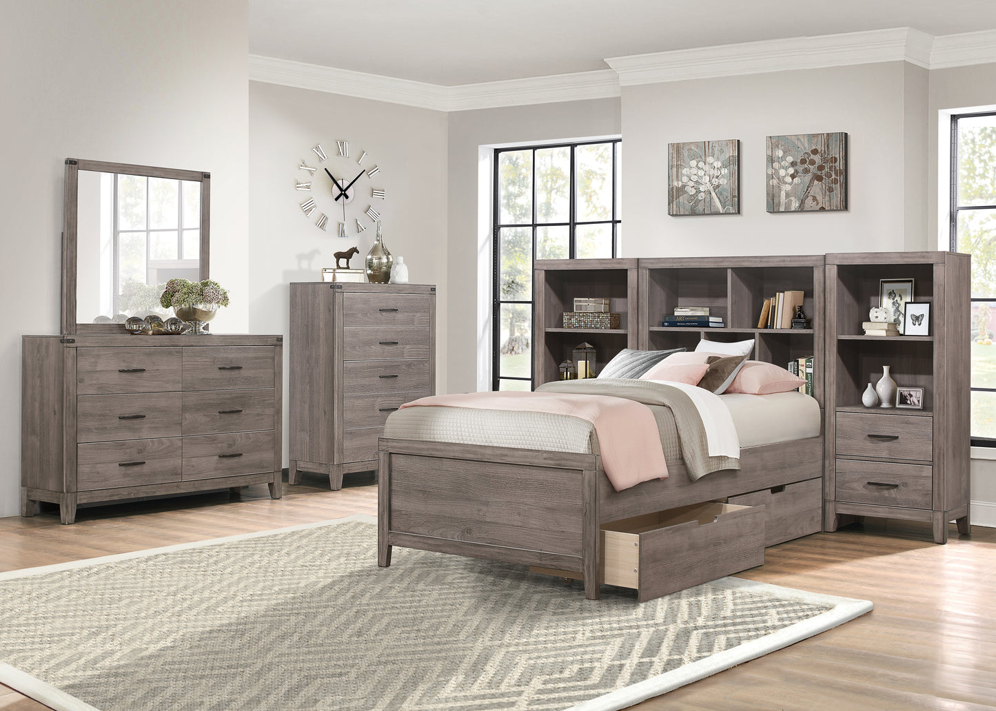 2042NBT*WB - 3pc Set Twin Wall Bed (TB+2PNS)
