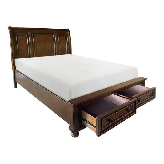 2159-1* - (3)Queen Sleigh Platform Bed with Footboard Storage