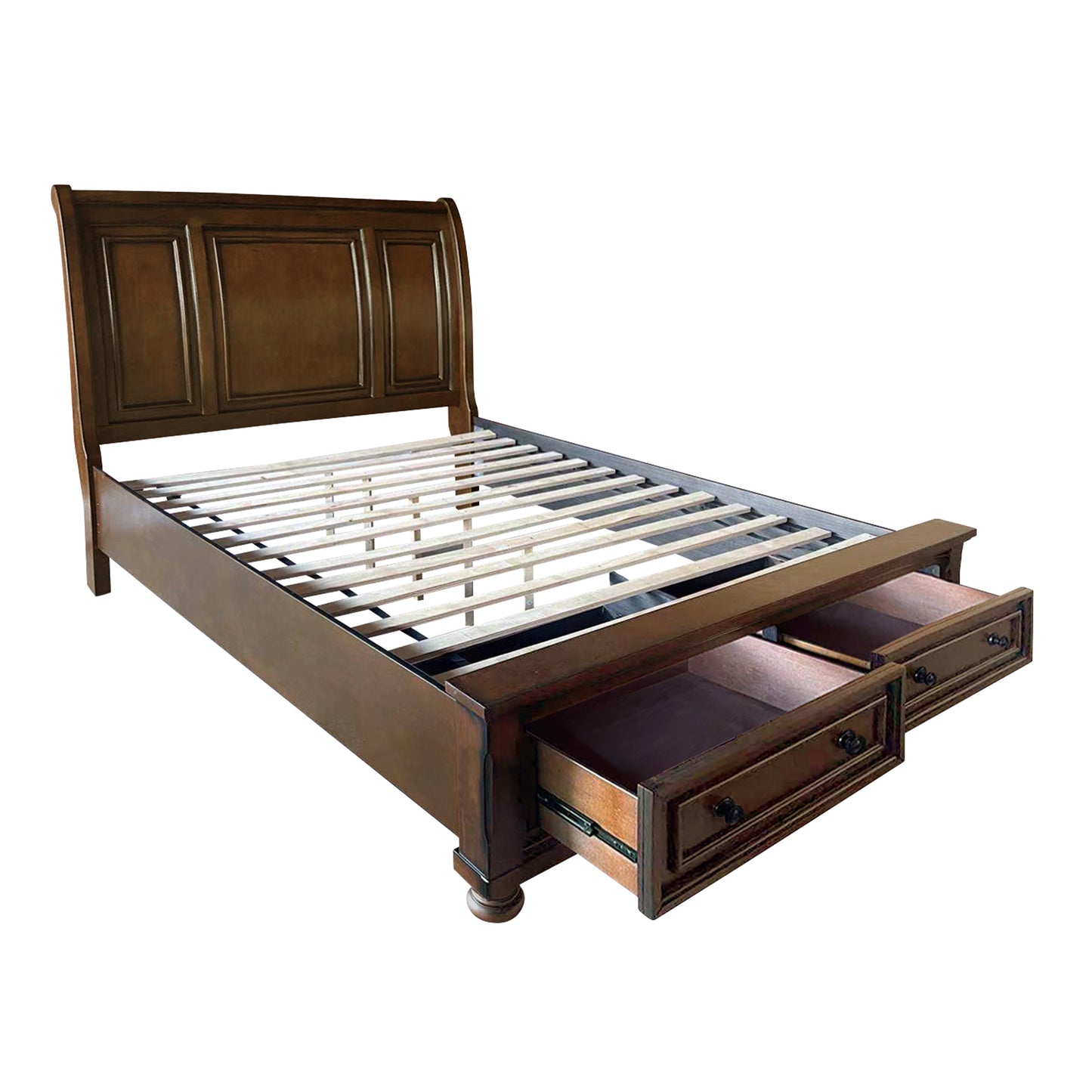 2159-1* - (3)Queen Sleigh Platform Bed with Footboard Storage