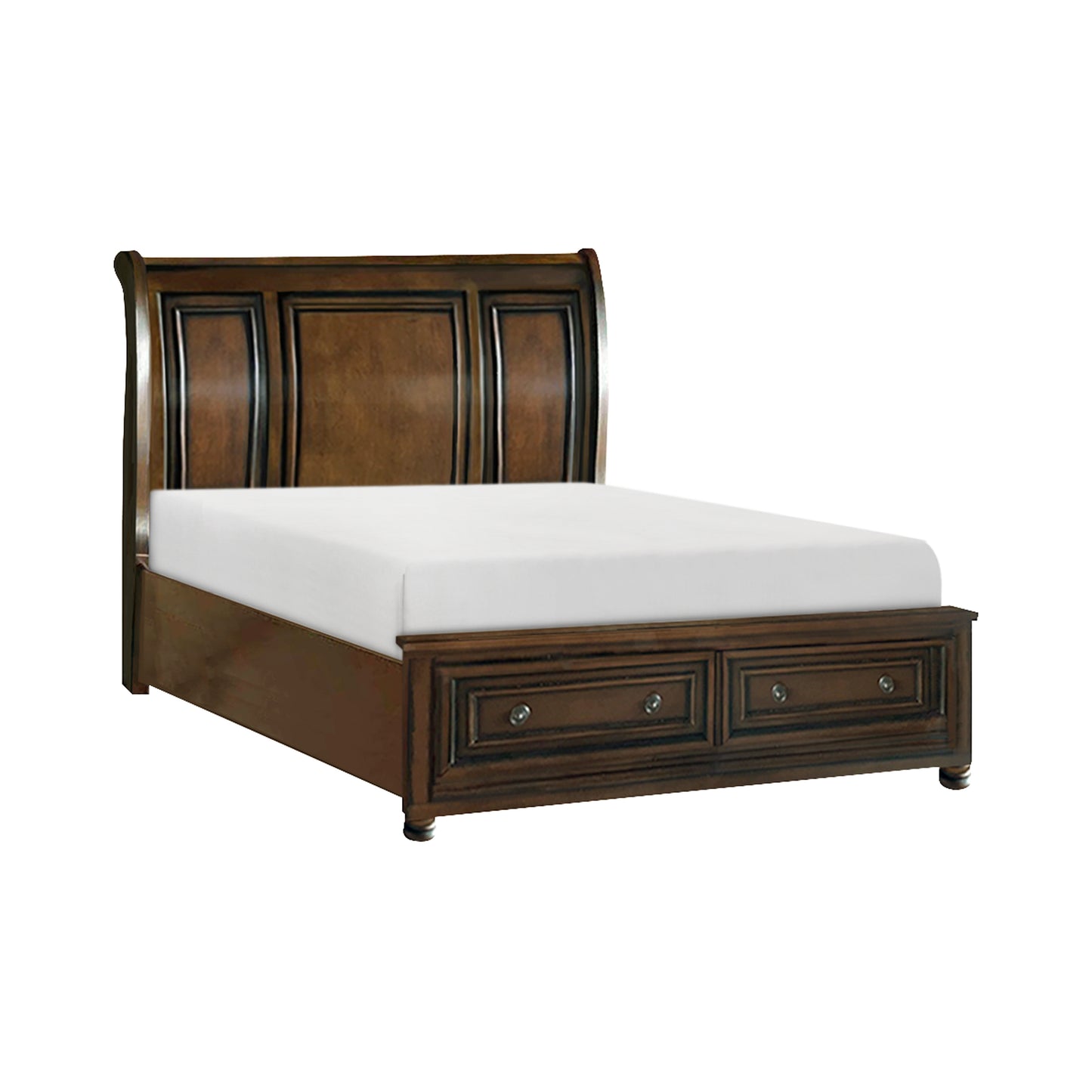 2159K-1CK* - (3)California King Sleigh Platform Bed with Footboard Storage
