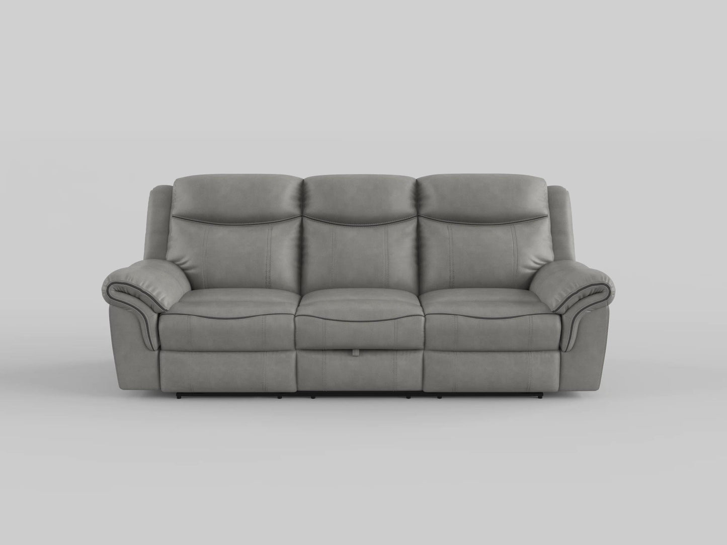8206BRW-3 - Double Reclining Sofa with Center Drop-Down Cup Holders, Receptacles, Hidden Drawer and USB Ports