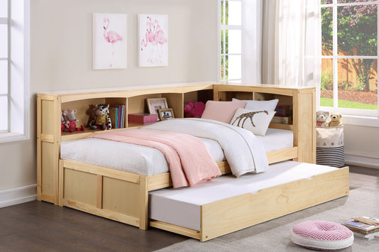 B2043BC-1BCR* - (4) Twin Bookcase Corner Bed with Twin Trundle
