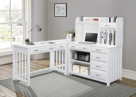 4522WH*3 - 3pc Corner Desk (Desk+Corner+Credenza)