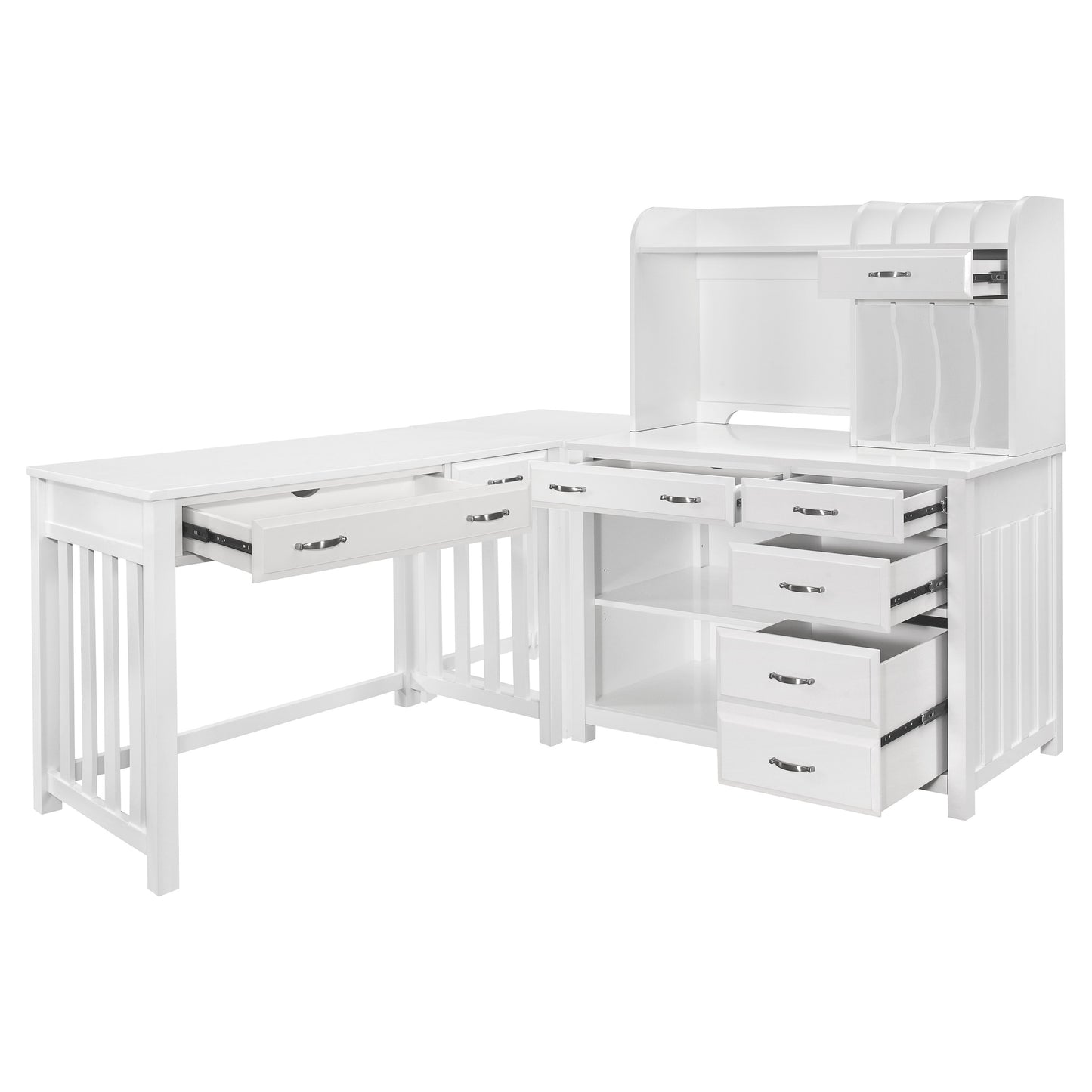 4522WH*4 - 4pc Corner Desk (Desk+Corner+Credenza+Hutch)