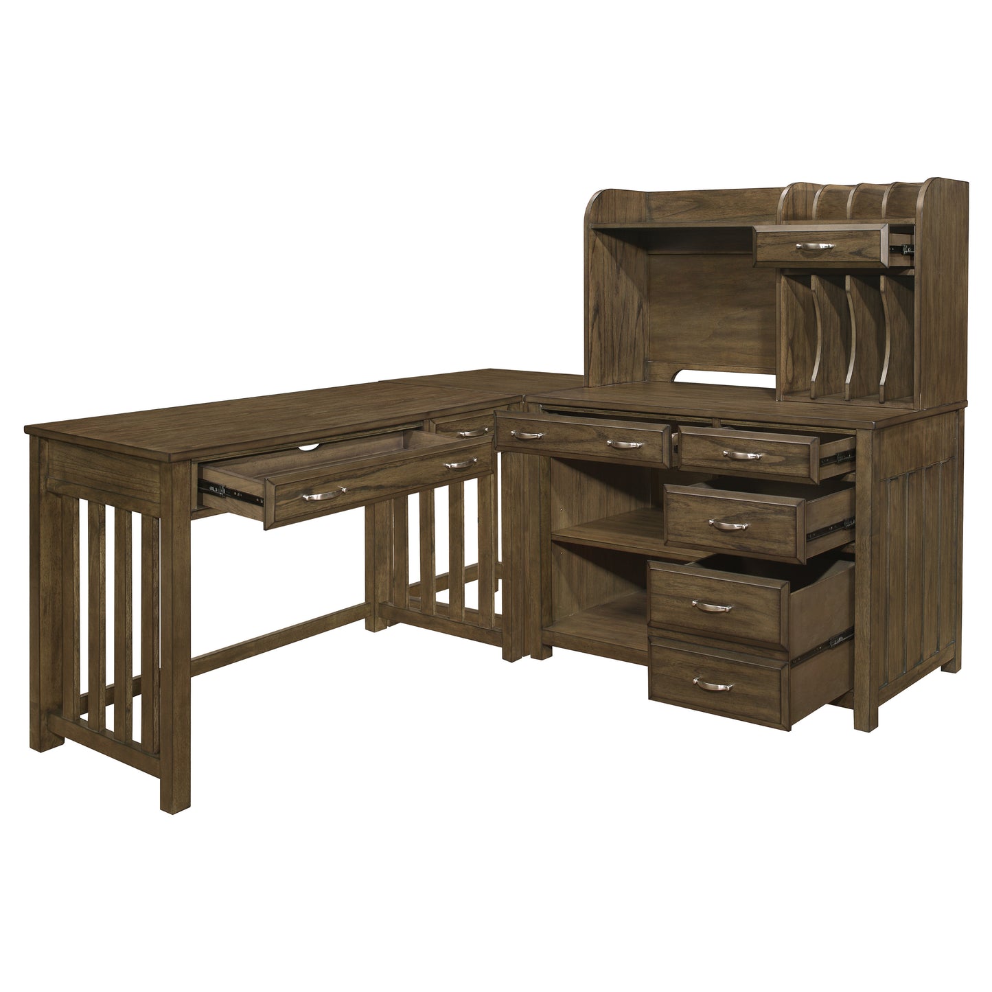 4522*4 - 4pc Corner Desk (Desk+Corner+Credenza+Hutch)