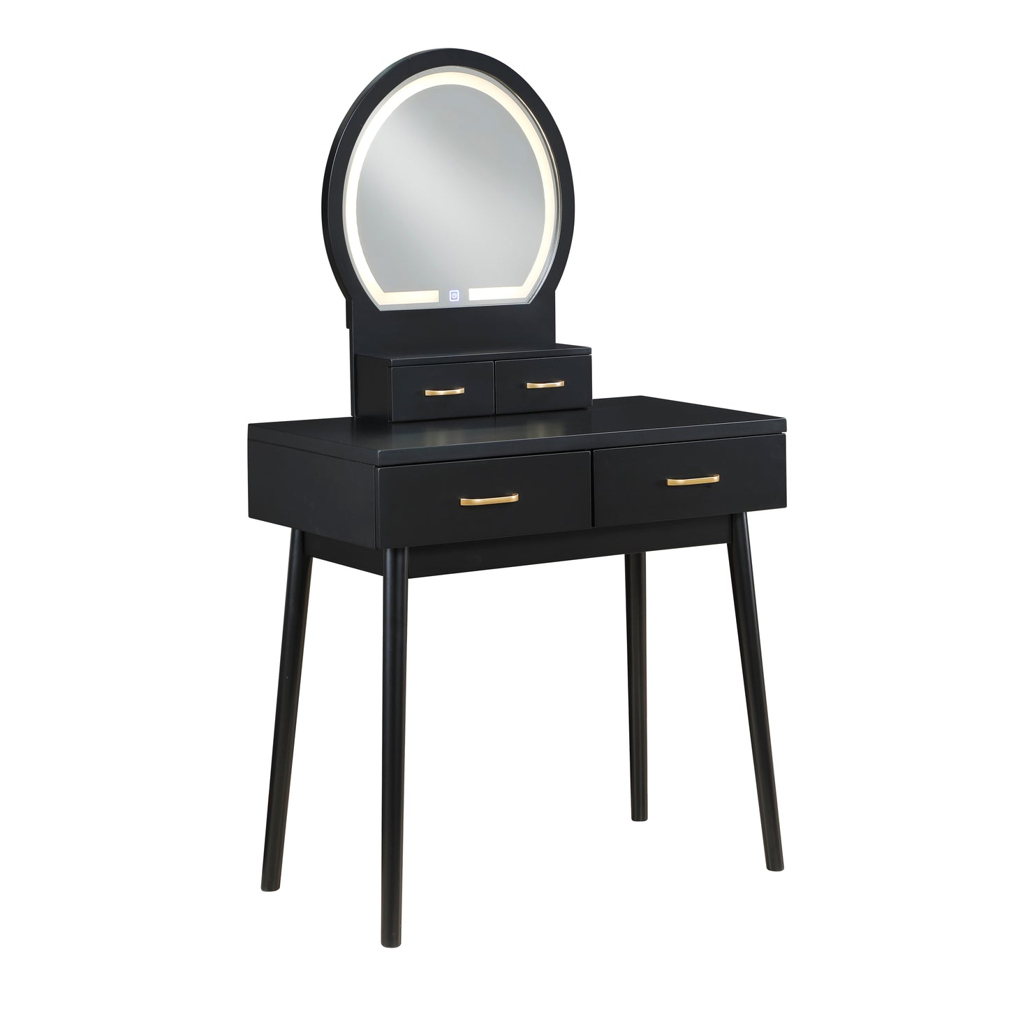 4565BK - Vanity Dresser with Mirror and Stool