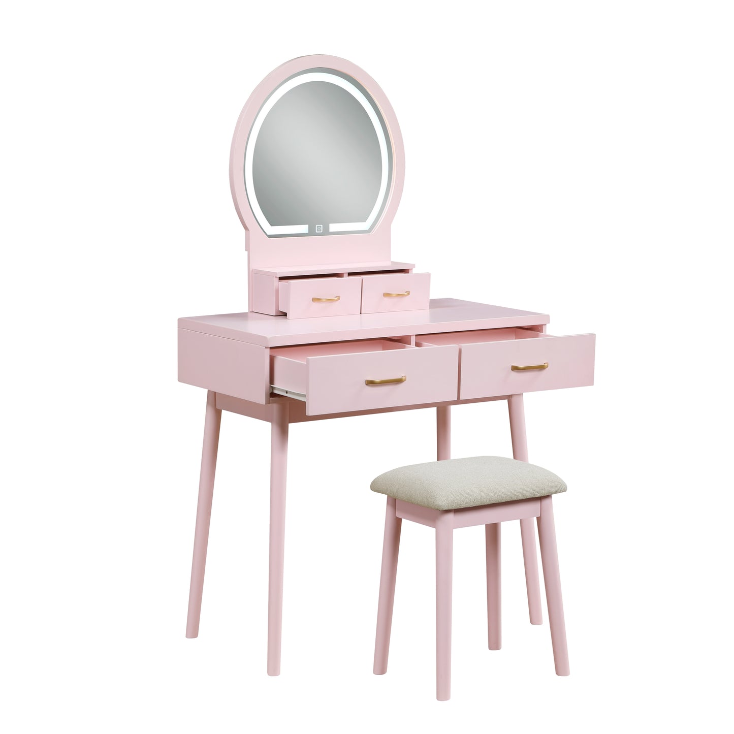 4565PK - Vanity Dresser with Mirror and Stool