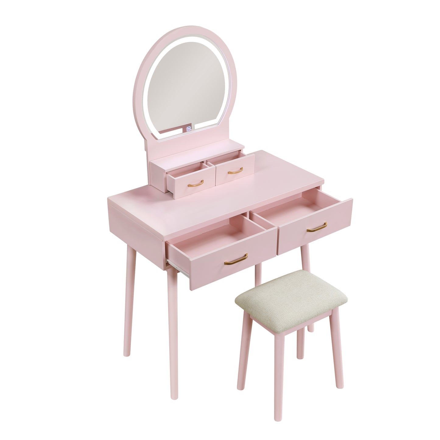 4565PK - Vanity Dresser with Mirror and Stool