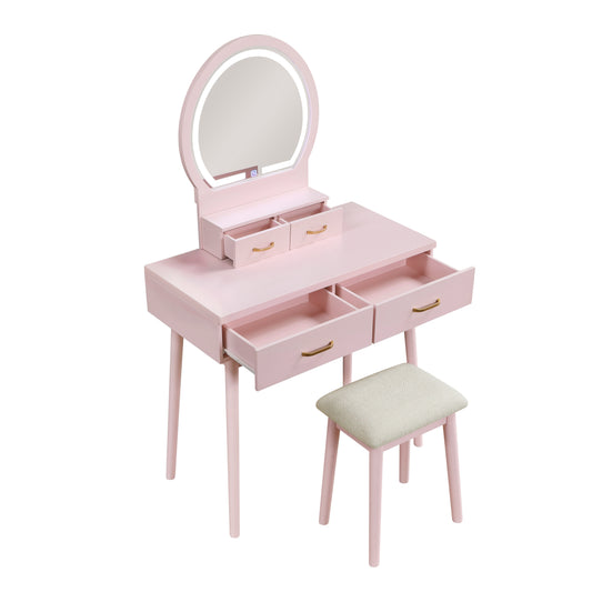 4565PK - Vanity Dresser with Mirror and Stool