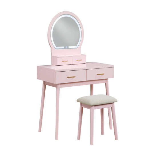 4565PK - Vanity Dresser with Mirror and Stool