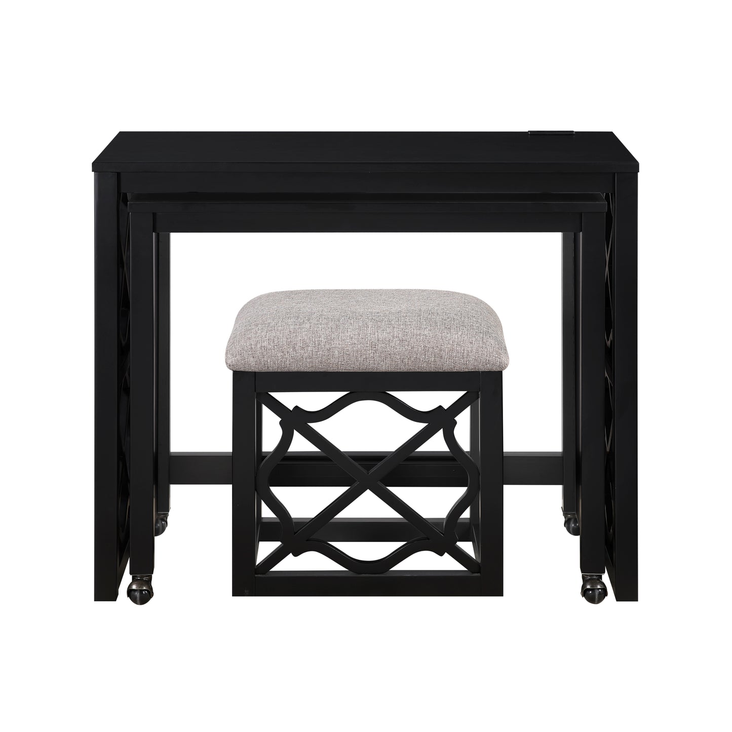 4998BLK - 3-Piece Pack Desks with Stool Set