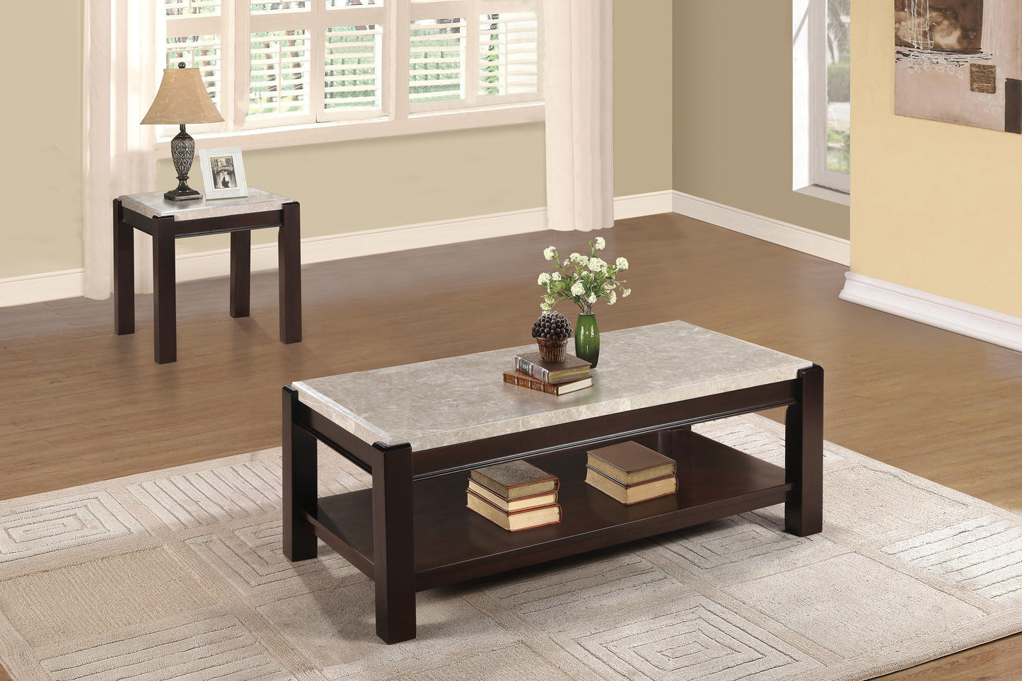5466-30 - Cocktail Table, Marble Top