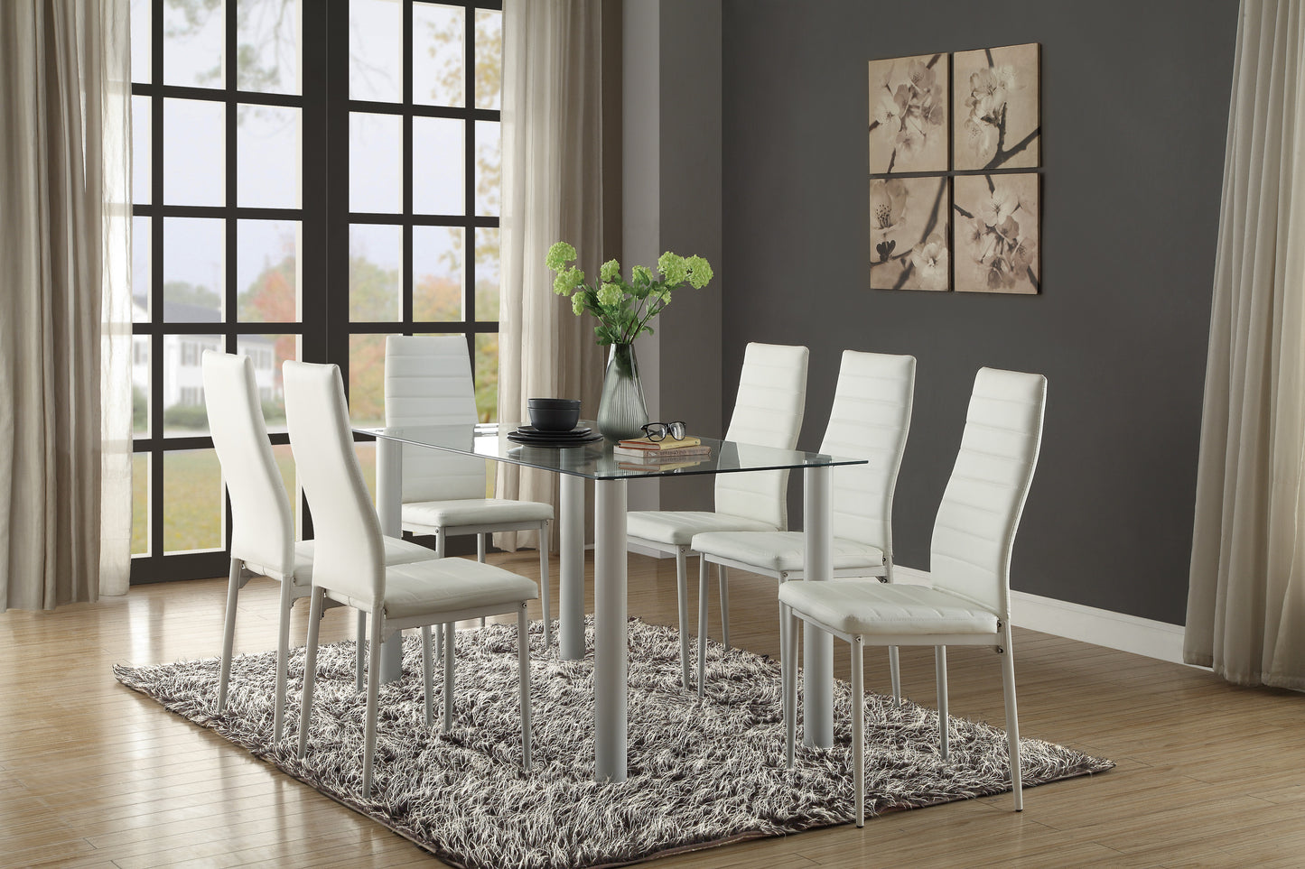 5538W* - (2)Dining Table, Glass Top