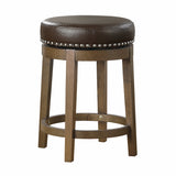 5681BRW-24 - Round Swivel Counter Height Stool, Brown
