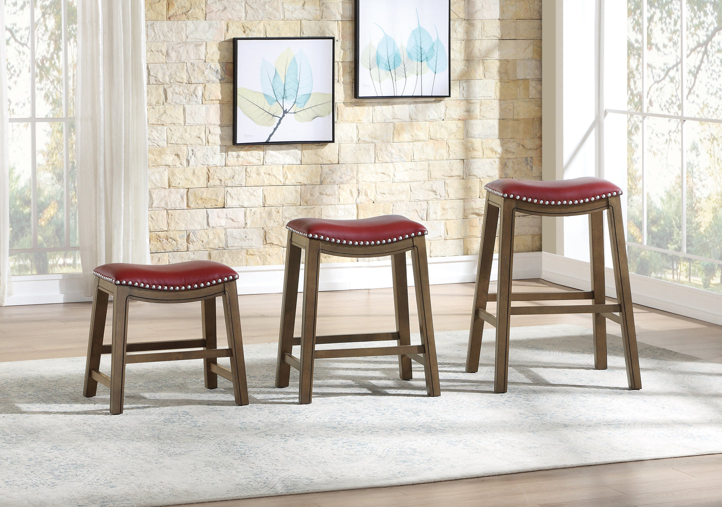 5682RED-29 - 29 Pub Height Stool, Red