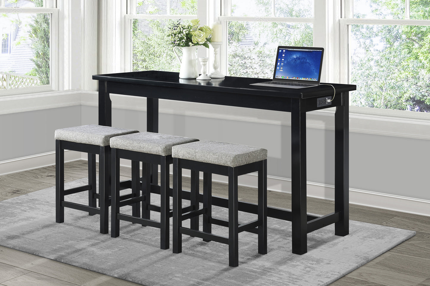 5713BK - 4-Piece Pack Counter Height Set