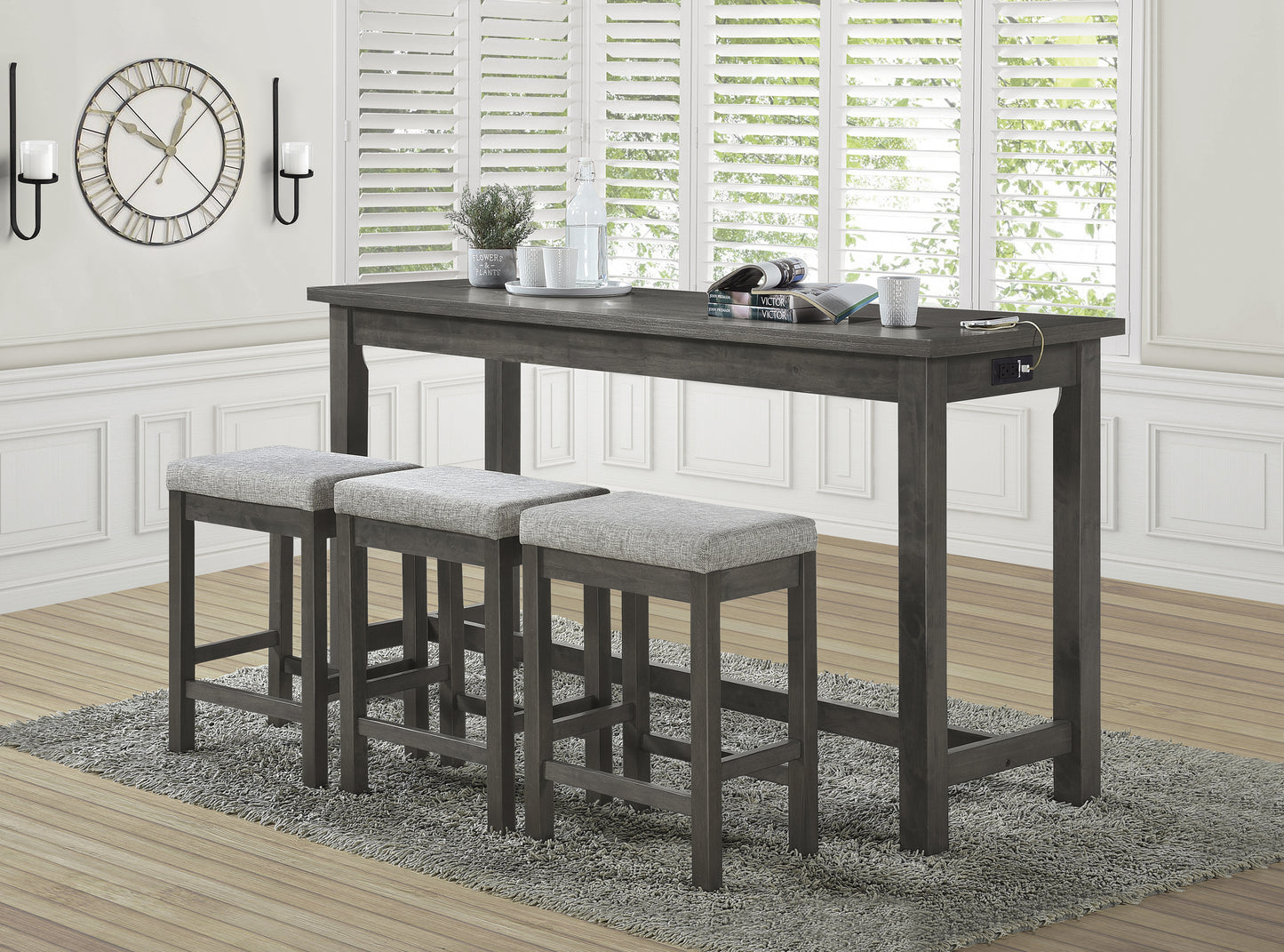 5713GY - 4-Piece Pack Counter Height Set
