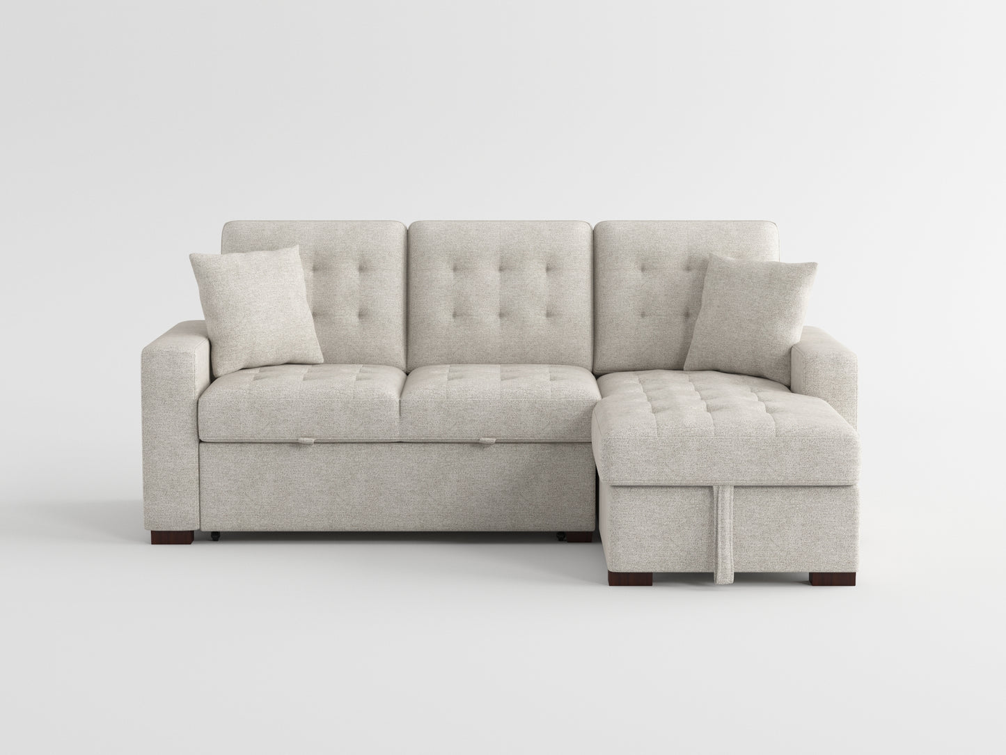 9816BU*2LCRL - (2)2-Piece Sectional with Left Chaise, Pull-out Bed and Hidden Storage