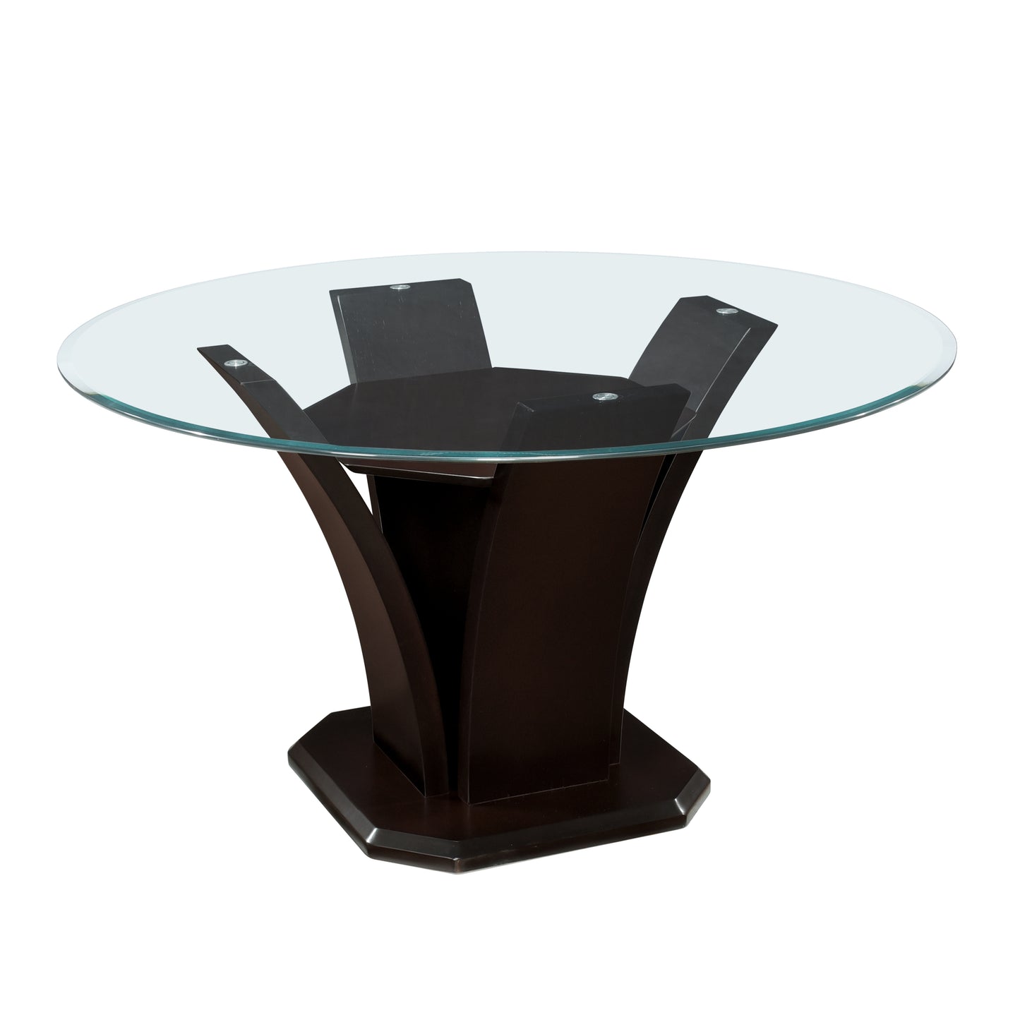 710-54* - (3)Round Dining Table, Glass Top