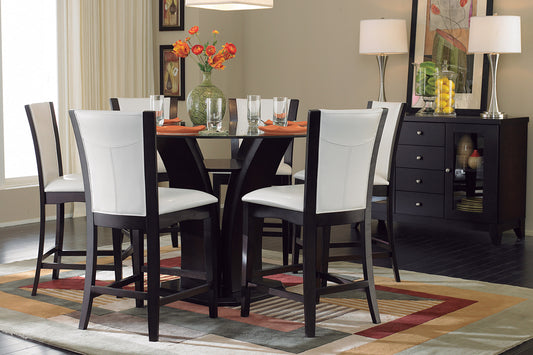 710-36RD* - (3)Round Counter Height Table, Glass Top