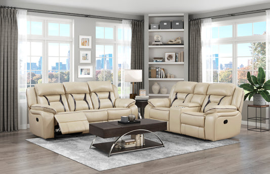 8229NBE-2 - Double Reclining Love Seat with Center Console