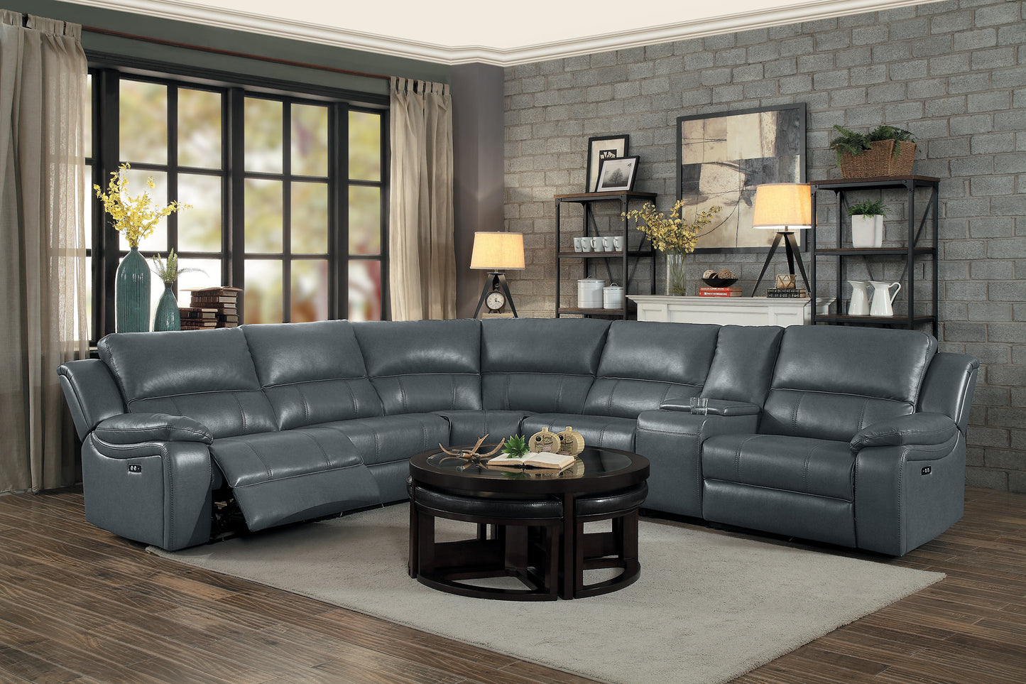 8260GY*6PW - (6)6-Piece Modular Power Reclining Sectional
