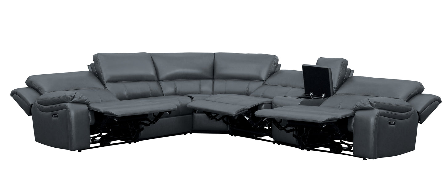 8260GY*6PW - (6)6-Piece Modular Power Reclining Sectional