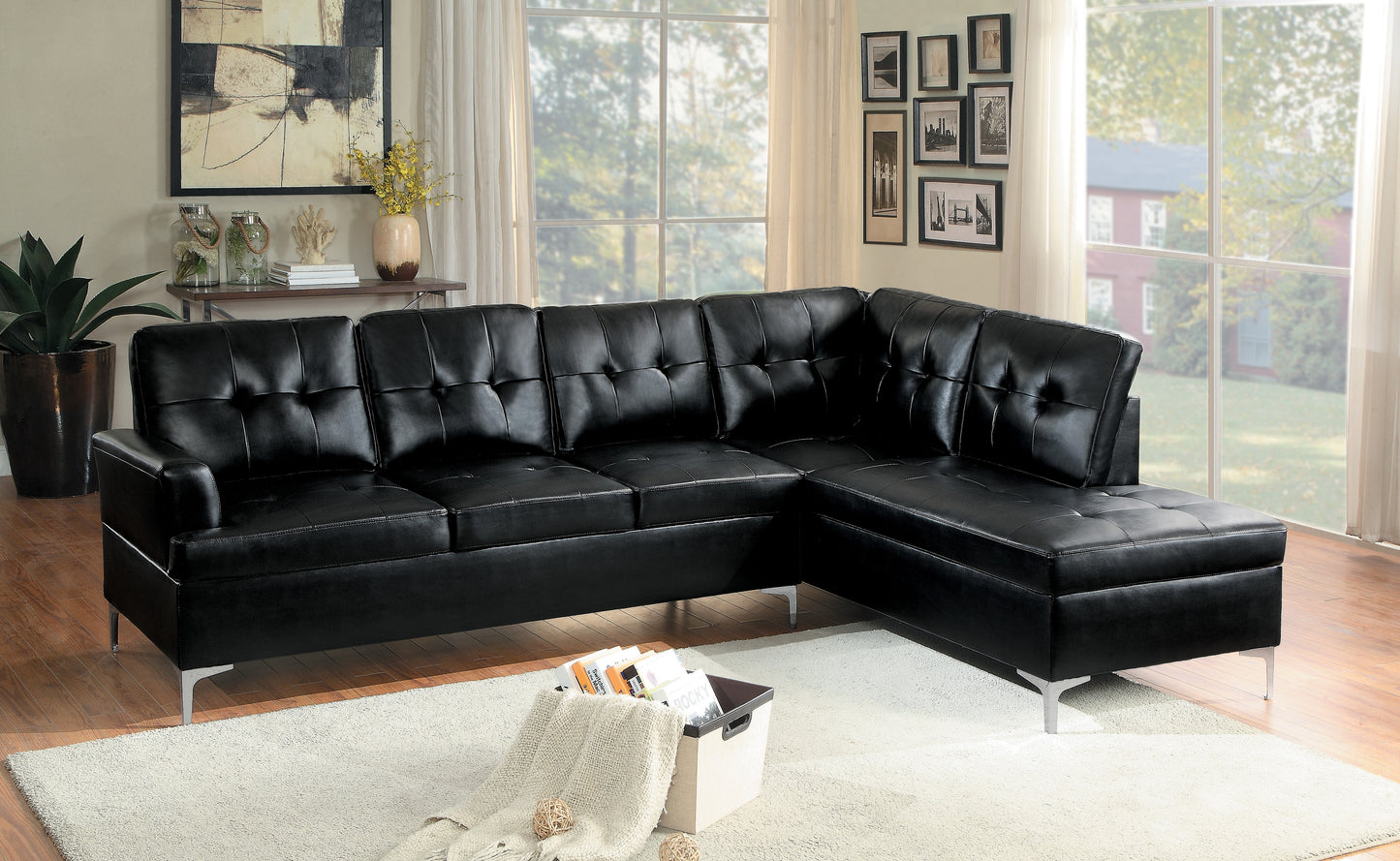 8378BLK* - (2)2-Piece Sectional with Right Chaise